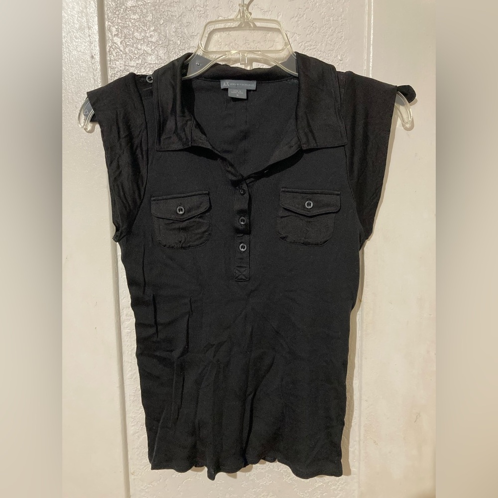 Armani exchange black sleeveless top